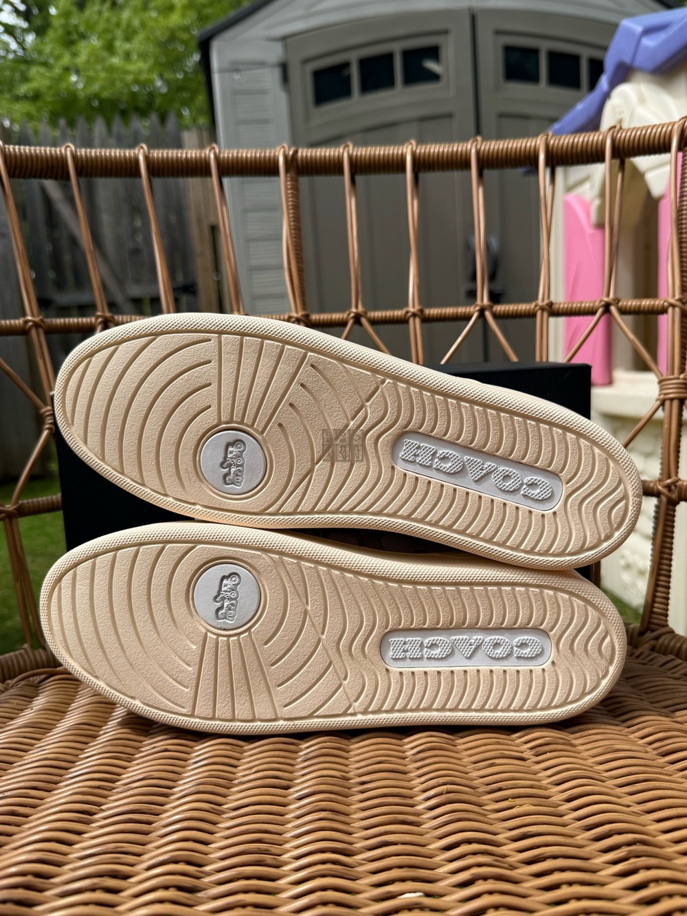 Coach Beige and Cream Signature Low-Top Sneakers - Picture 6 of 13